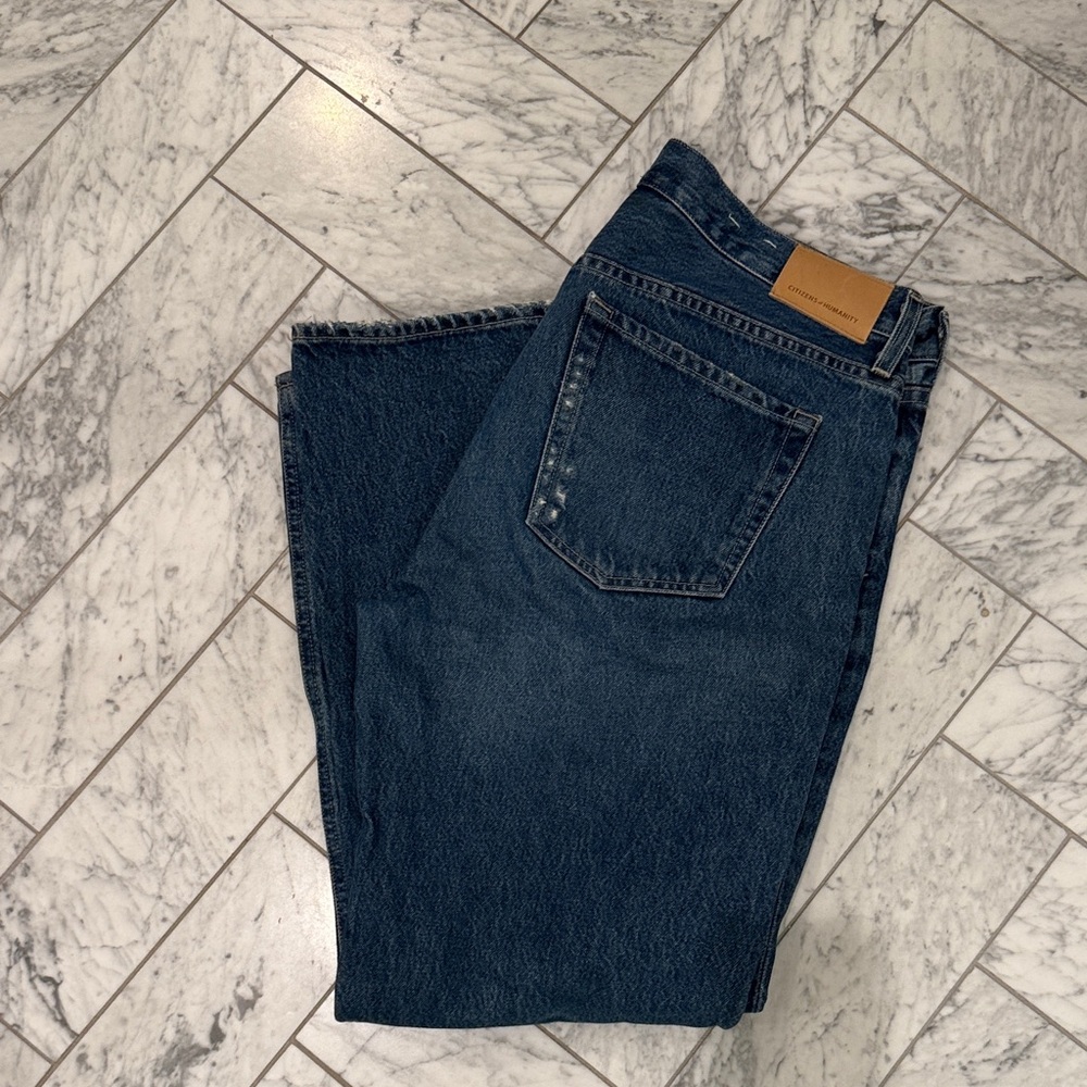 Citizens Of Humanity Dark Blue Straight Leg Jeans Neve low slung